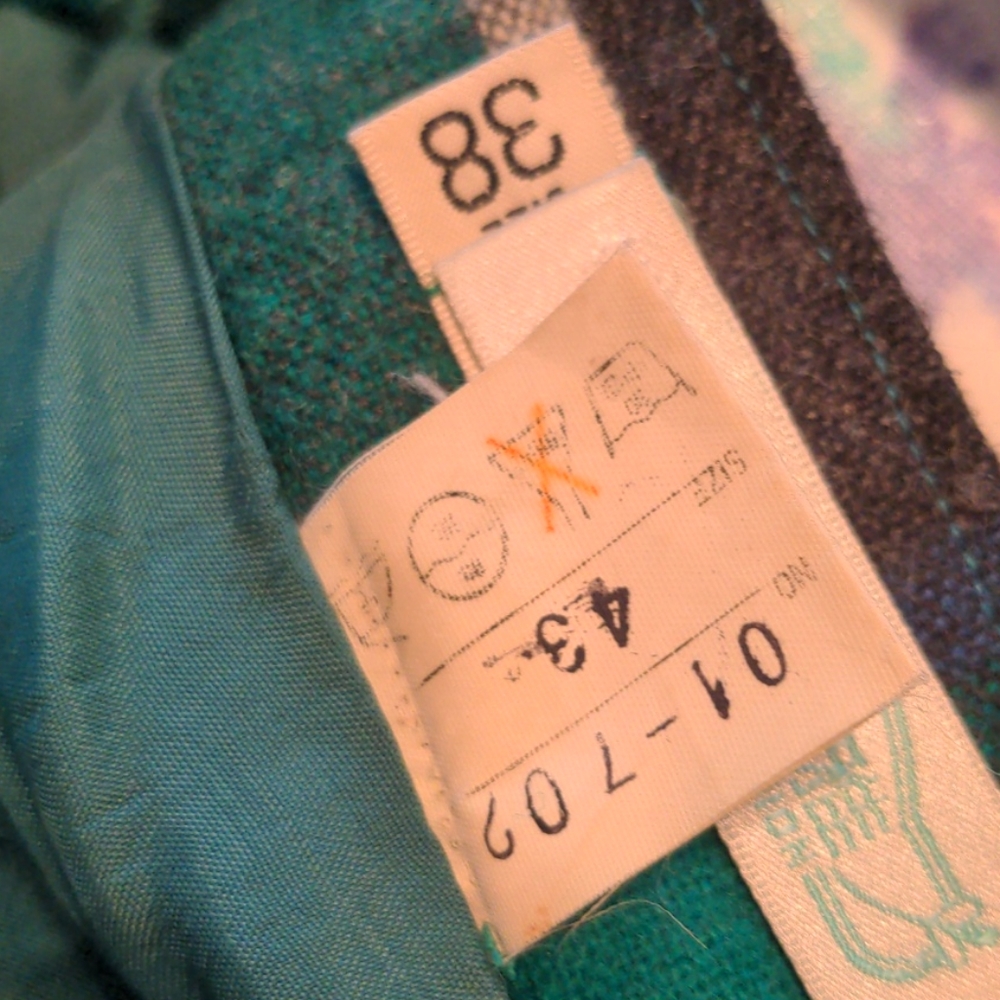 Vintage High Waisted Wool Plaid Longline Skirt - Picture 9 of 9